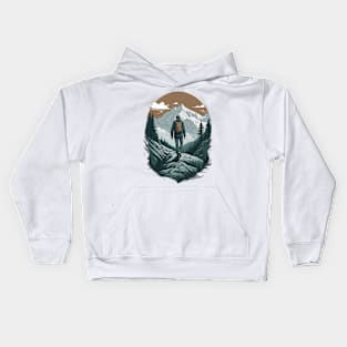 Hiking to the top Kids Hoodie